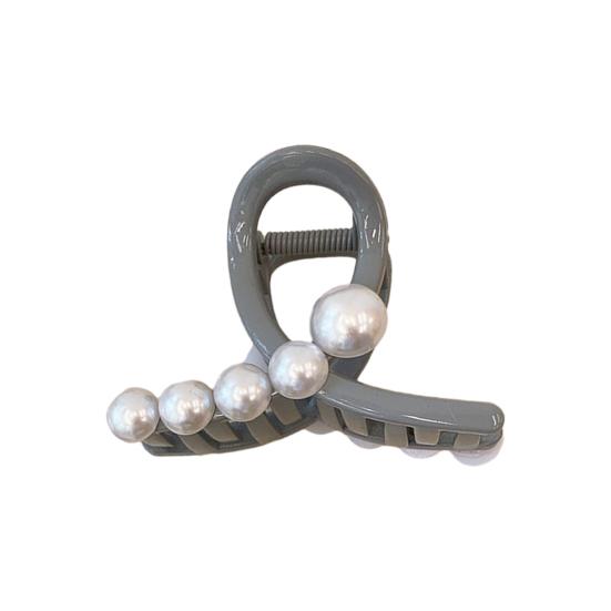 

Женский коготь для волос, зажим для волос из искусственного жемчуга, декор с крестом, сильный коготь, контрастный цвет, противоскользящий инструмент для укладки волос с перекрестными зубцами синий