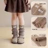 Girls' Ruffle Edge Knitted Leg Warmers - Thickened Scrunch Socks for Autumn & Winter