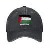 Palestina Flagg Baseballcaps Slitt Vasket Bomull Justerbar Avslappet Solhatt for Unisex