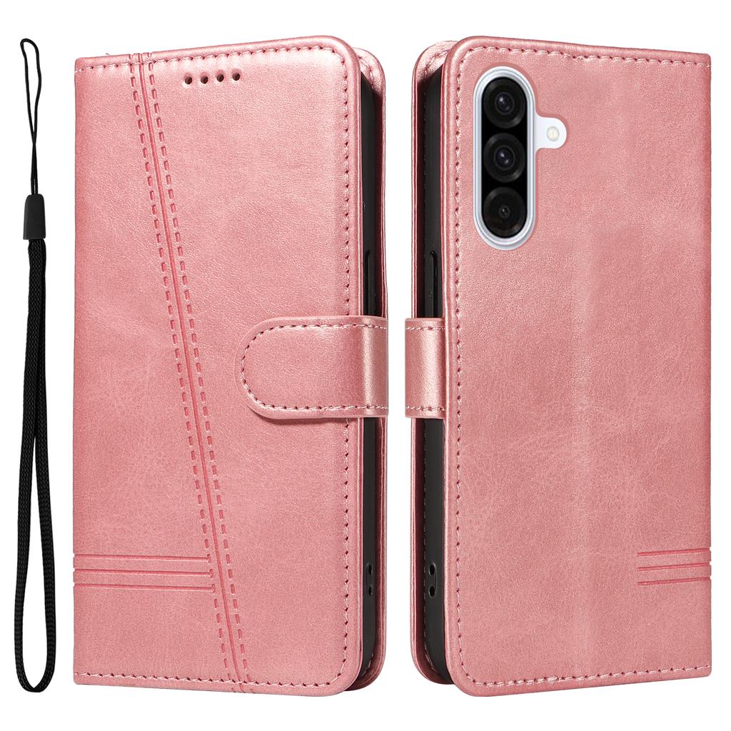 For Samsung Galaxy A56 5G Wallet Case T-Shape Lines Leather Phone Cover Stand