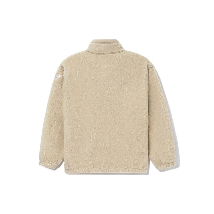 Li Ning Badfive Warm Lamb Fleece Loose Knit Stand Collar Fleece Jacket Unisex Outerwear AFDR729-1