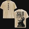 Anime Jujutsu Kaisen Itadori Yuji Graphic T Shirt Men Short Sleeve Clothing Casual Cotton Tshirt Washed T-shirt Harajuku Tops