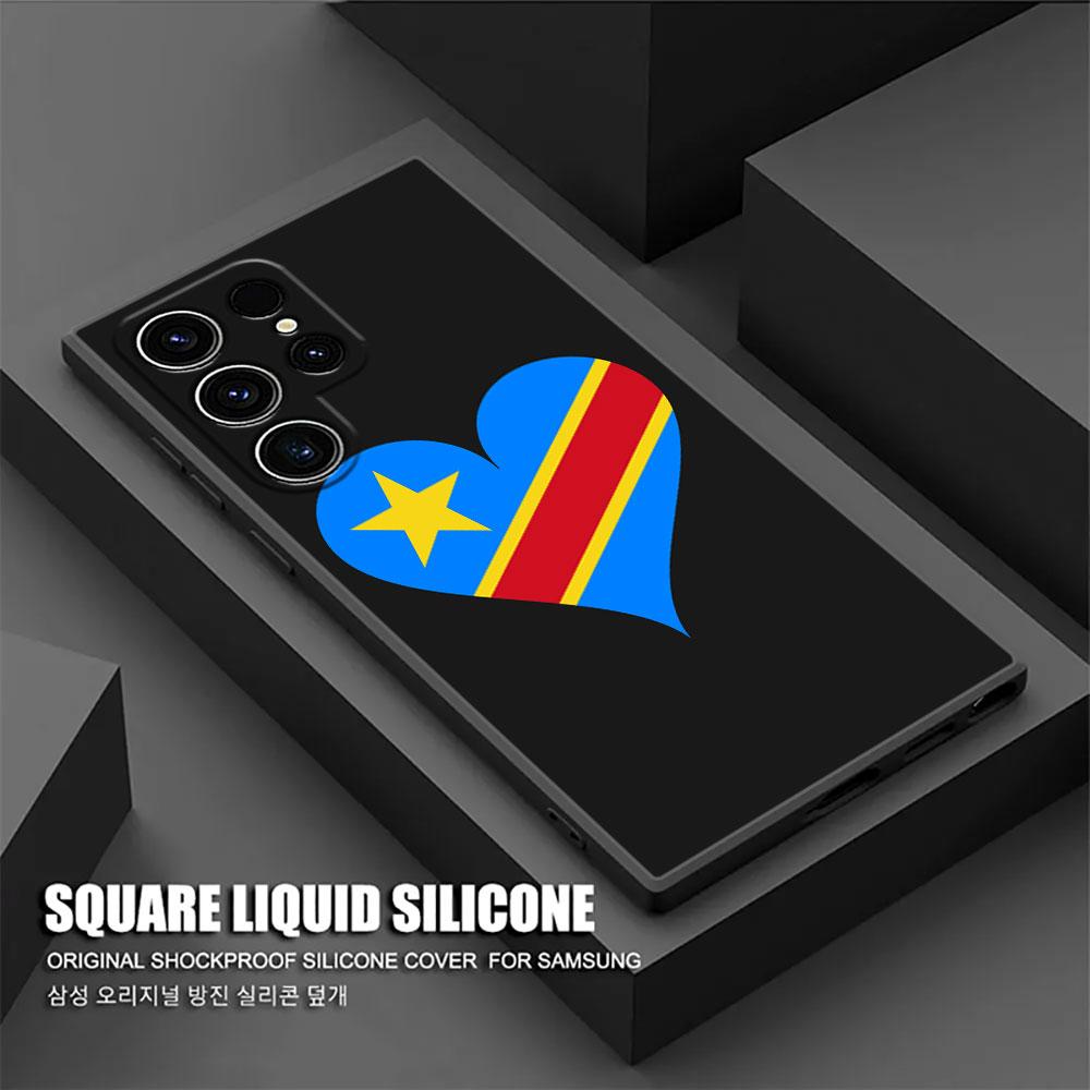 Congo Democratic Republic Flag S26Ultra Case For Samsung Galaxy S26 S25 S24 S23 S20 S21 FE S22 Ultra Plus Cases Soft Phone Cover