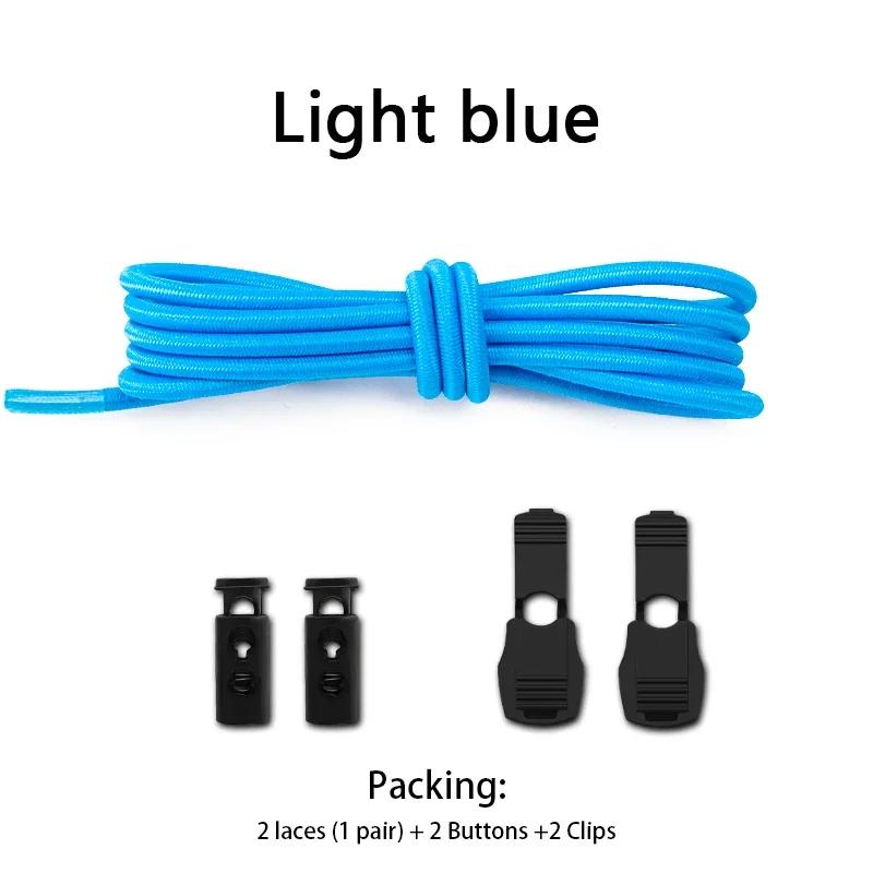Elastic Laces Sneakers Tennis Lock Shoelaces Without Ties Adult Kids Unisex Round Shoelace Rubber Bands Shoe Accesories 1Pair