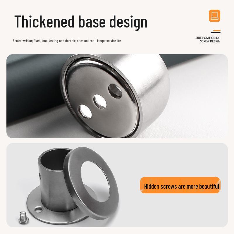 Stainless Steel Wardrobe Hanging Rod Flange Seat for Curtains, Towels, and Clothes Drying