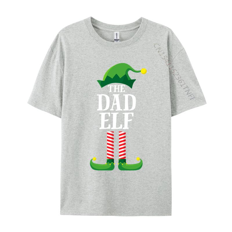 Dad Elf Matching Family Group Christmas T-Shirt Casual Cotton Men's Tees Fashionable Fitted Tshirts Funny Design