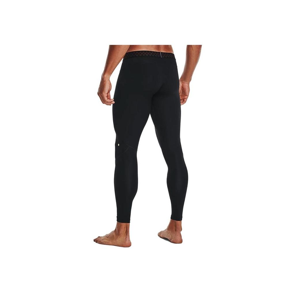 Under Armour Rush Logo Print Nine-Point Training Running Pants Men Pants Black 1366060-001