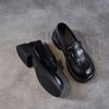 Johnature Genuine Leather Women's Shoes Soft Soled Loafers British Style Thick Soled Slip-on Shoes