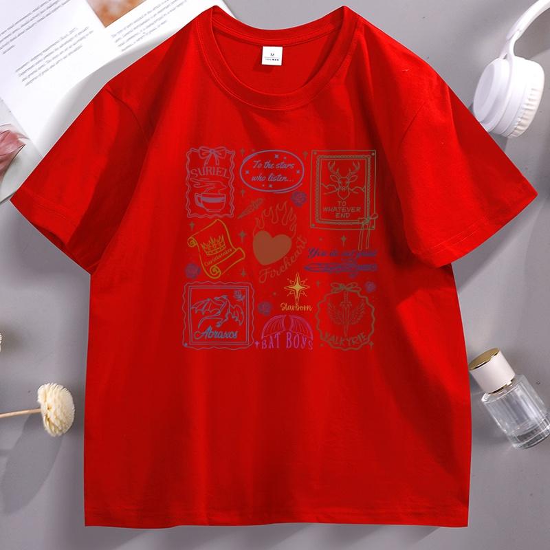 Vintage Throne of Glass Acotar Tshirt Casual Darkness Graphic Tees Round Neck Comfortable Printed T Shirt Unisex Unisex Clothes