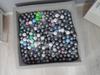 Dry pool 110x40cm gray with 500 balls: turquoise, gray, pearl