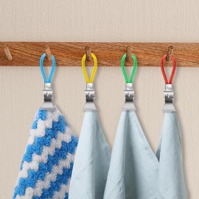 15pcs Towels Clip Kitchen Towels Clip TeaTowel Clips for Hanging with Loop Cloth Hook Clip Hangers for Home Kitchen Bathroom Cupboards Hanging Towels