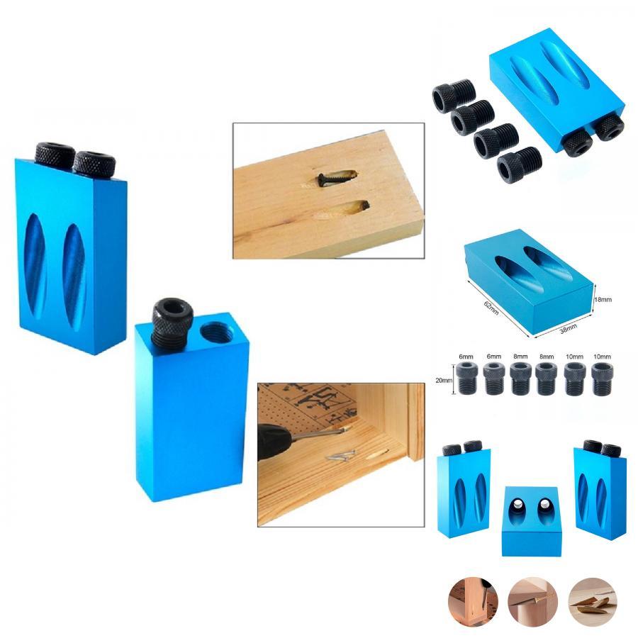 Premium Quality Pocket Hole Jig Kit With Versatile 6/8/10mm Drive Adapters For Seamless Woodworking