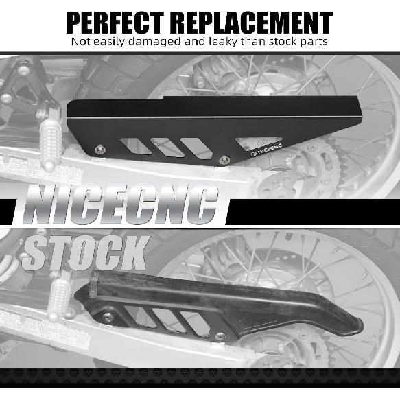 NICECNC Black Chain Guard Protector Aluminum CNC Compatible with DR650S 1996-2024, DR650SE 1996-2019