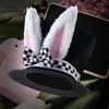PESENAR Easter White Bunny Top Hat with Bunny Ears Crazy Hat Costume Accessories