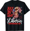Happy Liberia Independence Day Liberia Liberian Flag T-Shirt