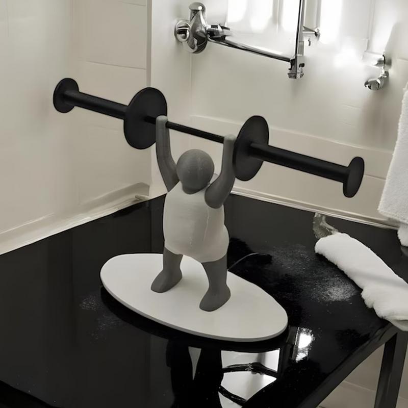 Creatieve Decoratieve Gewichtheffen Figuur Toiletpapierhouder 3D Printen van Rolpapier Beugel voor Badkamer Keuken