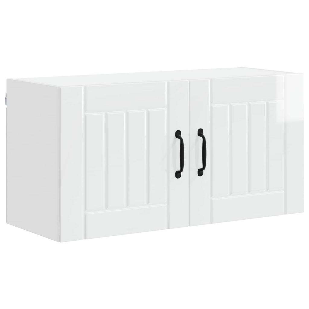 Wall Cabinet LUCCA High Gloss White 80 X 31 X 40 Cm Particleboard