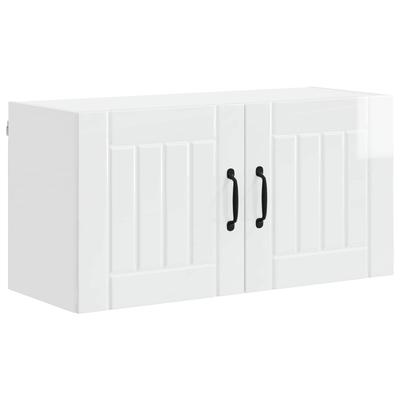 Wall Cabinet LUCCA High Gloss White 80 X 31 X 40 Cm Particleboard