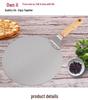 Stainless Steel Pizza Peel with Wooden Handle - Kitchen Baking Tool