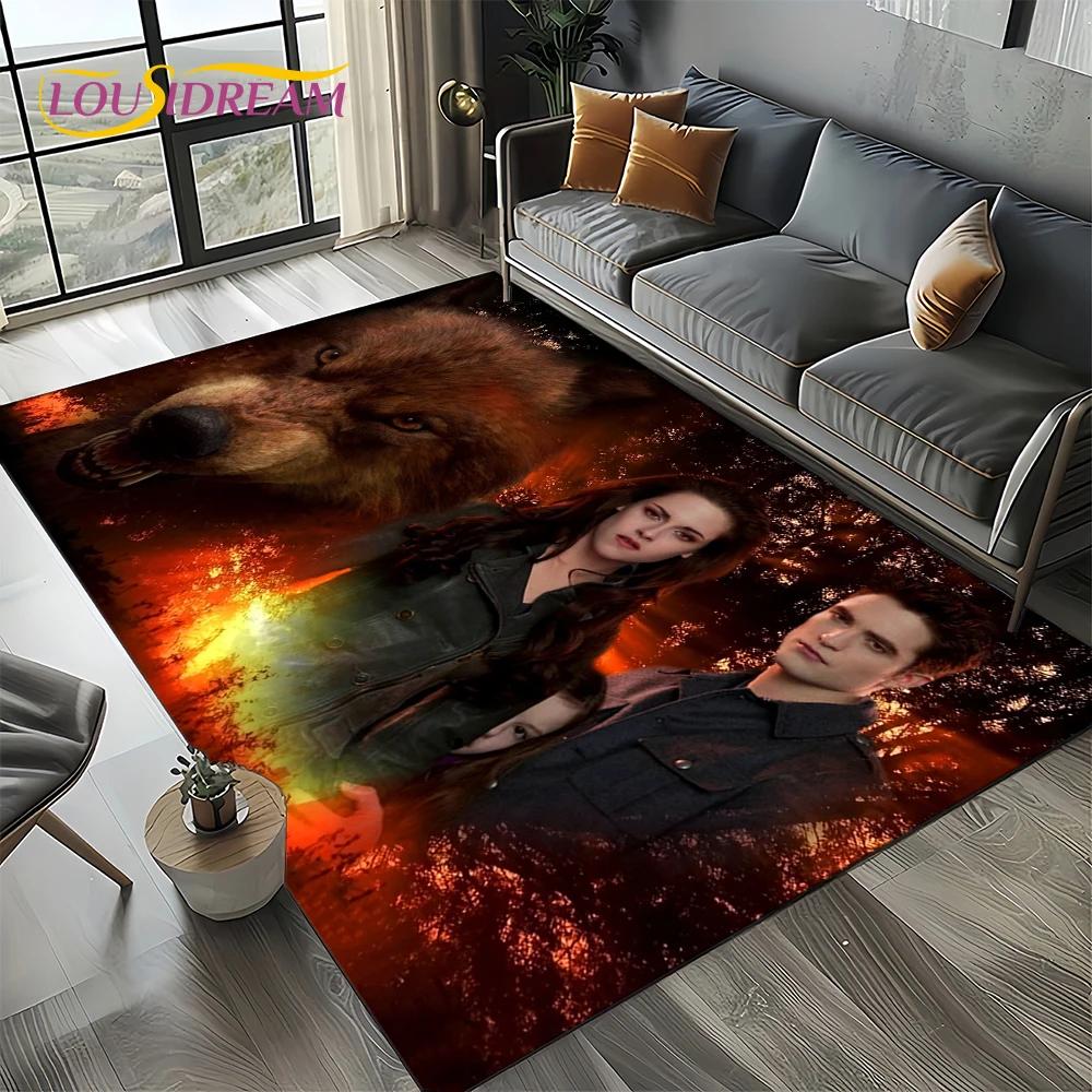 Twilight Saga Serie Edward Bella Film Teppich für Wohnzimmer Schlafzimmer Zuhause Sofa Dekoration, Kinder Teppich Rutschfeste Bodenmatte