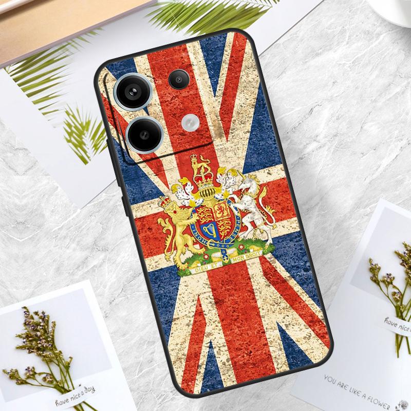 England British UK Union Jack Flag Case For Redmi Note 13 Pro Plus 12 11 10 9 Pro 9S 10S 11S 12S 10A 9C 10C 12C 13C Back Cover