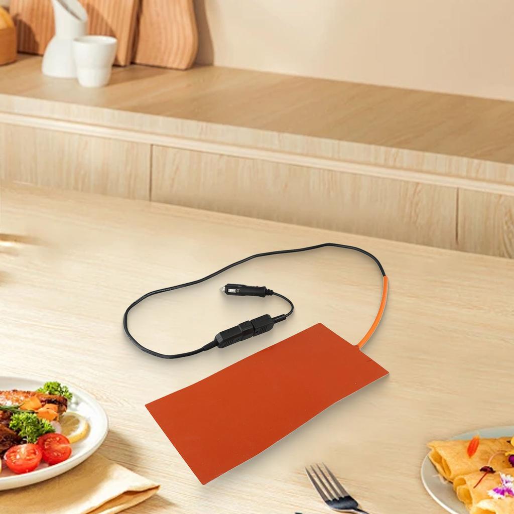 Multi Functional 12V Silicone Heating Pad Mat for Safe Heating of Pizza Pads and Hot For Foods During Transport