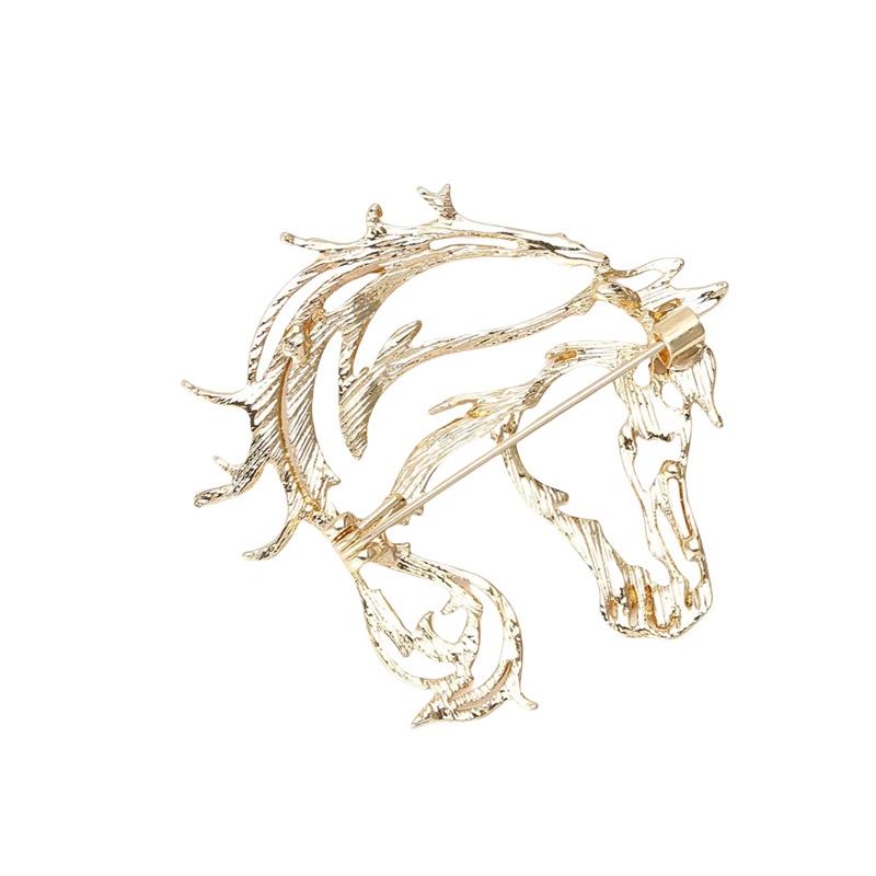1Pc Pin Fashion Horse Brooch Temperament Clothing Decoration Minimalist fashion Hollow Zinc Alloy