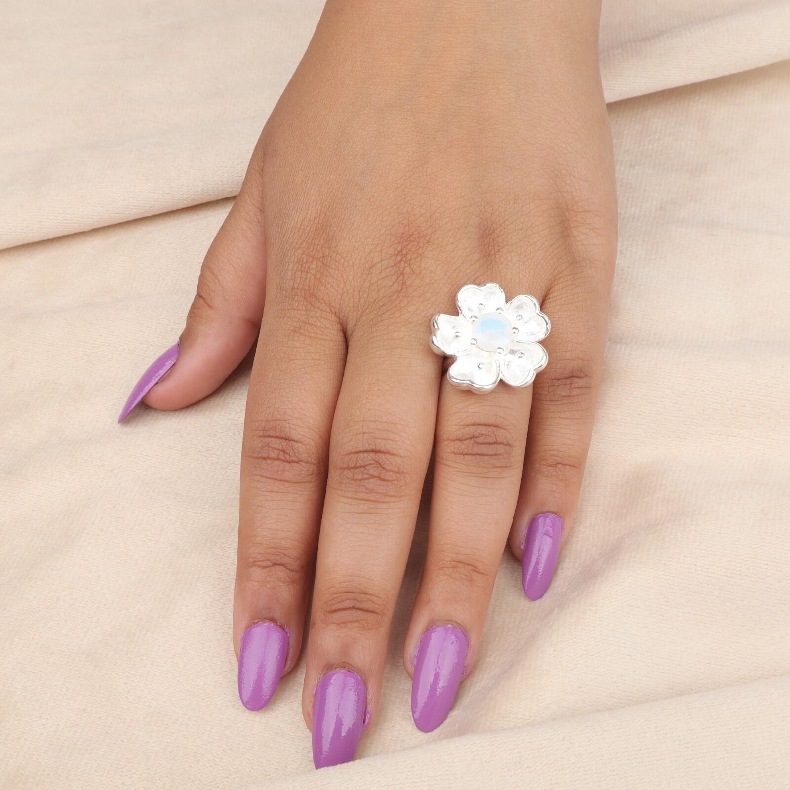 

Women s Natural Milky Opal Gemstone 925 Sterling Silver Jewelry Partywear Ring CZR-1-6 13