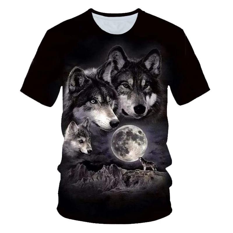 Animal Wolf T Shirt For Boys Print Children Boys Harajuku 3D T Shirt Summer Kids Short Sleeve Girls Tshirt Cartoon Baby T-Shirts