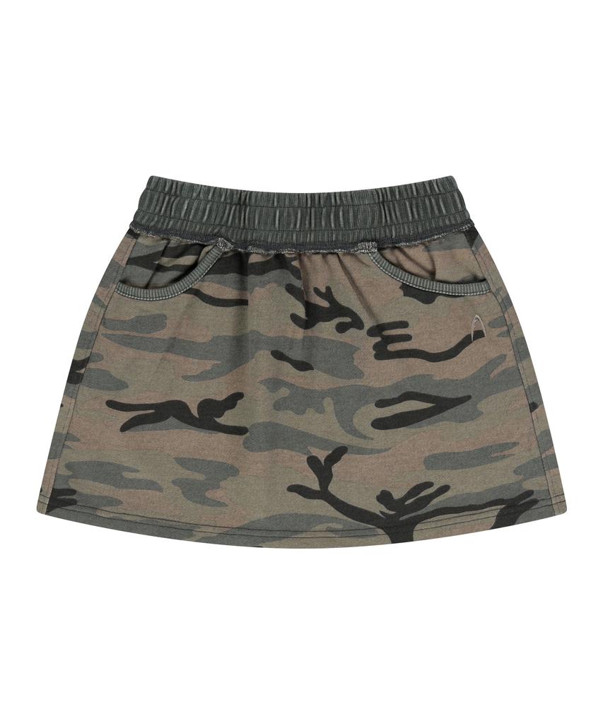 Akam Camouflage Logo Sweat Skirt (Khaki)