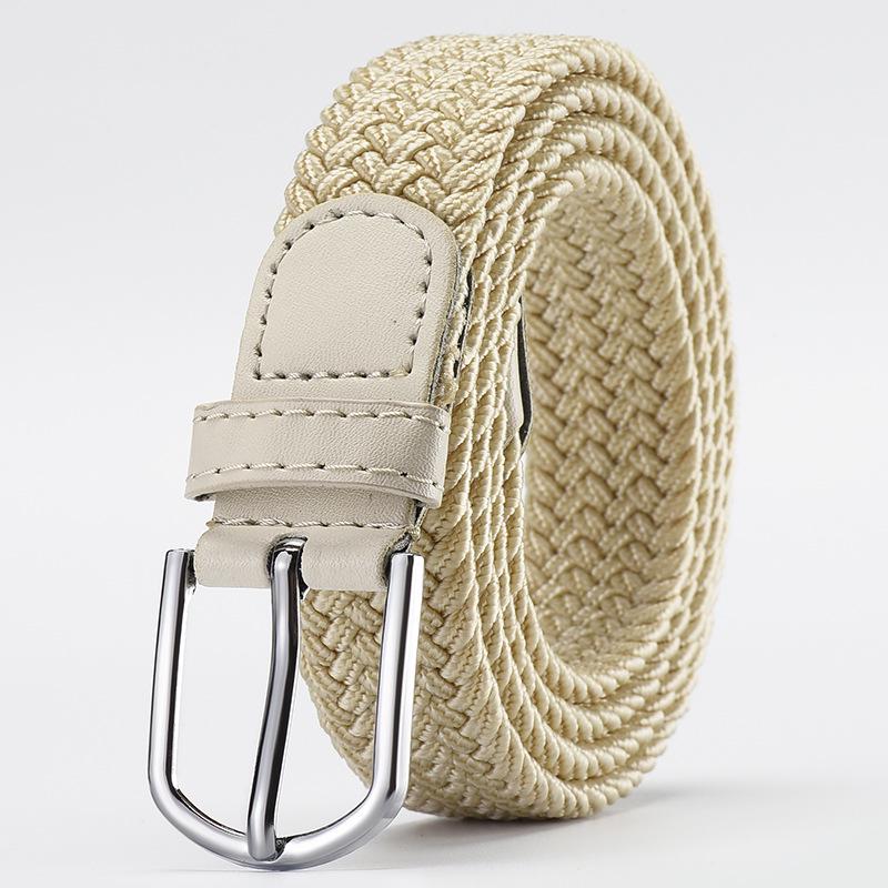 Unisex Elastic Stretch Canvas Belt - Korean Style Versatile Woven Waist Belt for Men and Women