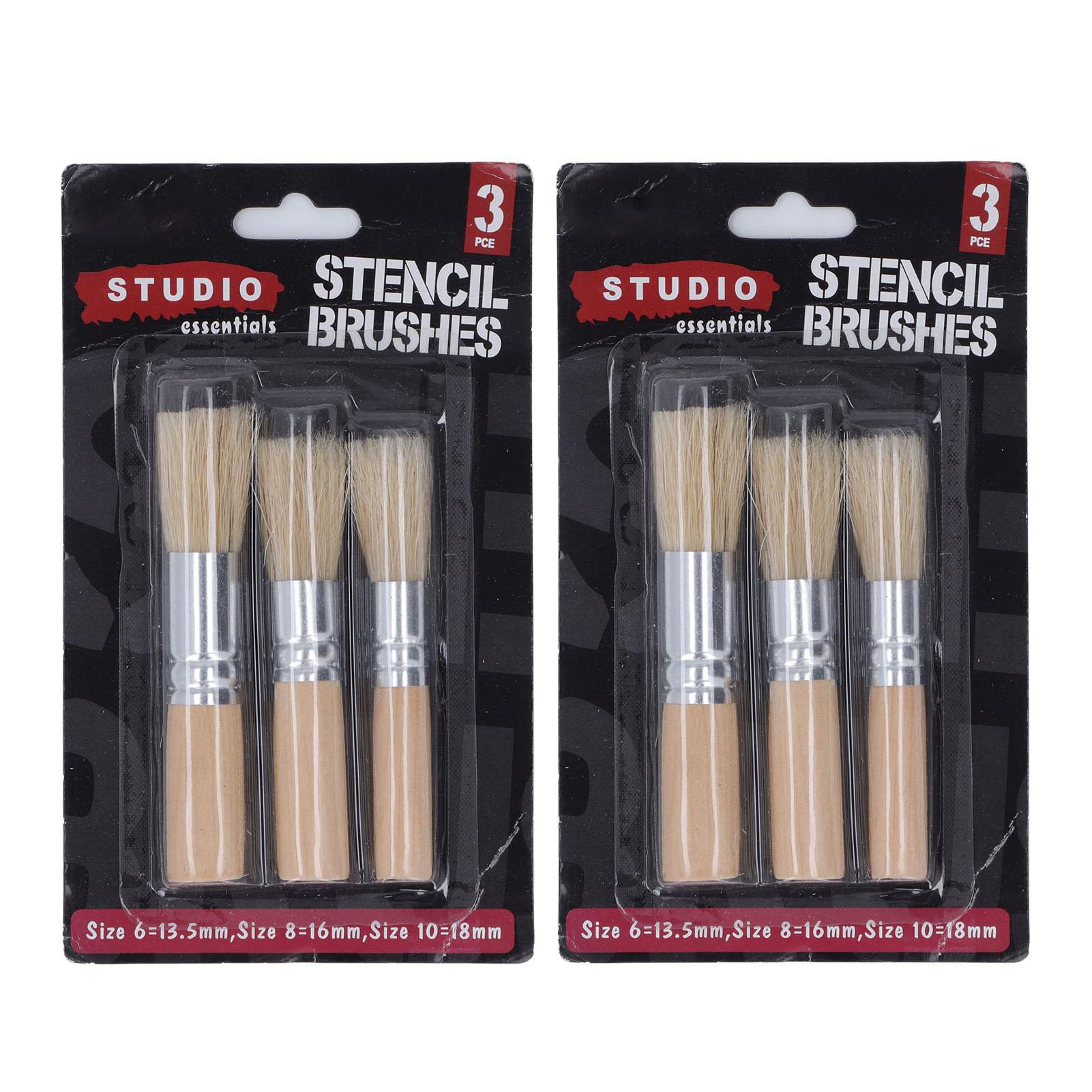 

Набор из 6 кистей с деревянной ручкой для трафаретной живописи, с щетиной, для акриловой и акварельной живописи