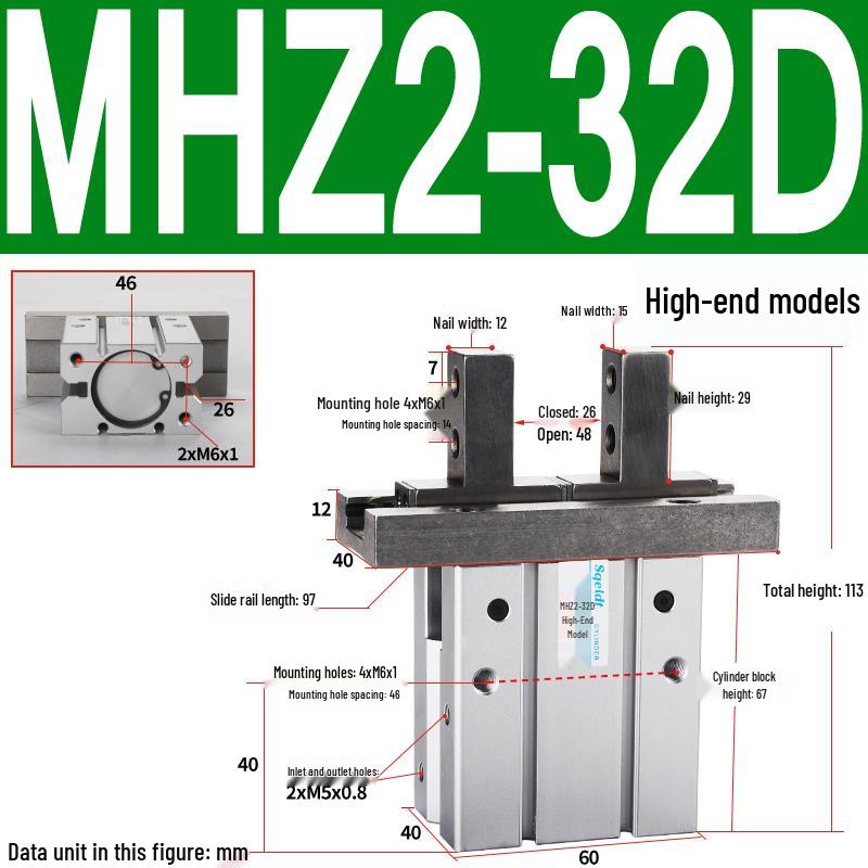 MHZL2 Pneumatic Finger Cylinder Parallel Manipulator Gripper MHZ2/HFZ Series