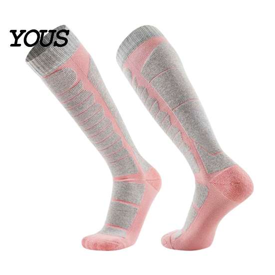 Thermal Socks for Camping Unisex Cotton Ski Women Men, Snowboard Socks, Non Slip Outdoor Winter Sports Cuff Warm Skiing Snowboarding Hiking