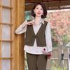 Chic Autumn Two-Piece Set: Shirt & Vest for Moms