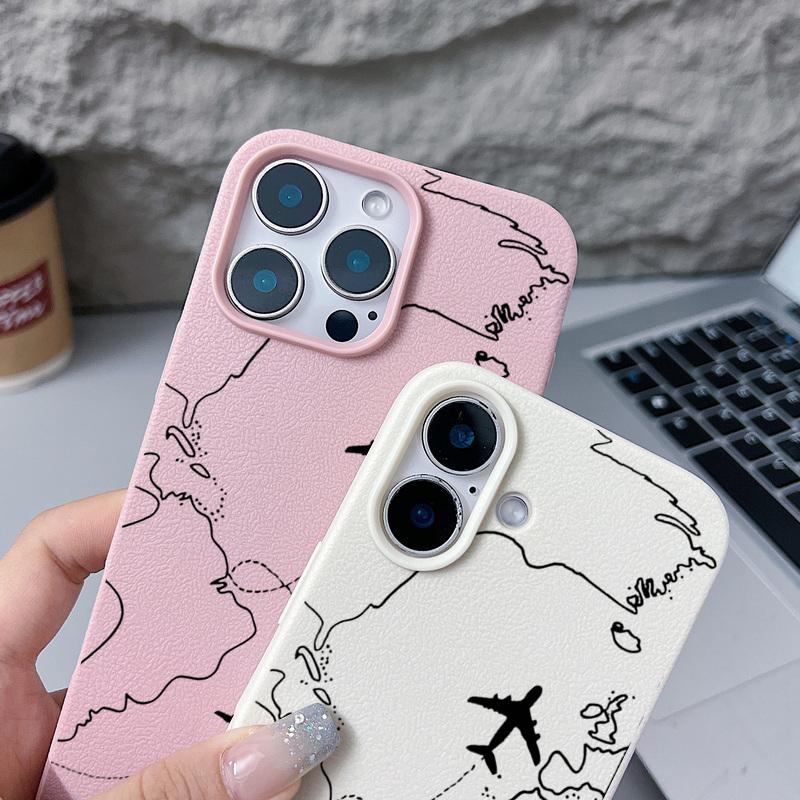 Aircraft Flight Route Case For iPhone 16 Pro Max 15 14 13 12 11 Shockproof Slim Soft Silicone Case Cover