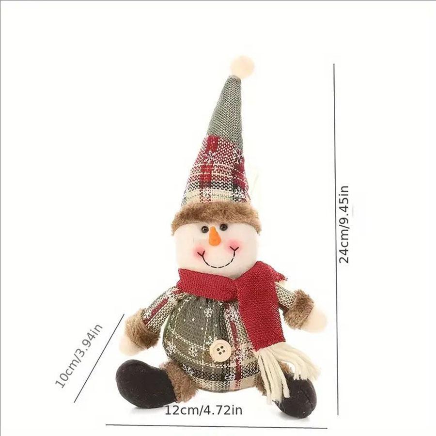 Christmas Decoration: Plush Button-Shaped Dolls, Spherical Christmas Tree Ornaments. Three Styles To Choose From
