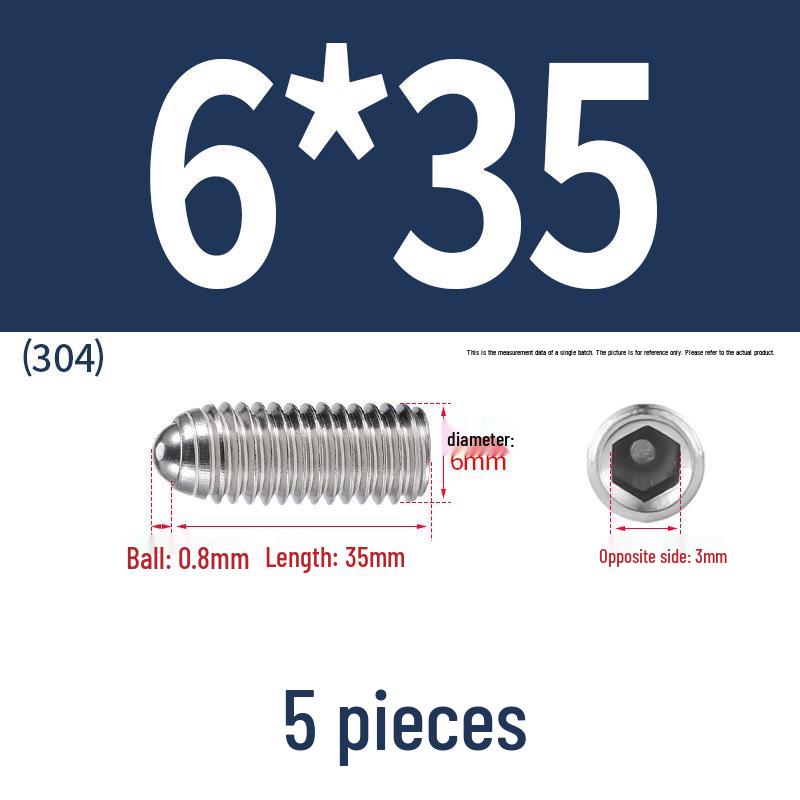 Stainless Steel Ball Plunger Set: M2.5-M16 Ball Screw Positioning Spring Plunger