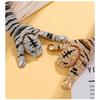 European and American Exaggerated Heavy Industry Animal Tiger Brooch, Large Size, Alloy Diamond Inlaid, Tiger Chest Flower Brooch