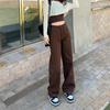 Brown Jeans Women High Waist Baggy Straight Wide Pants Casual Denim Trousers Vintage Y2k Claothes Streetwear Plus Size Female Clothing