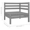 Vidaxl 5-Cz. Garden Lounge Furniture Set, Grey, Pine