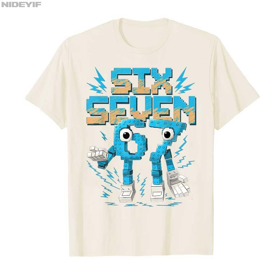 Meme 67 Six Seven 6 7 Italian Brainrot T-shirt For Men Women 100% Cotton T Shirts Short Sleeve Tops 1022-1
