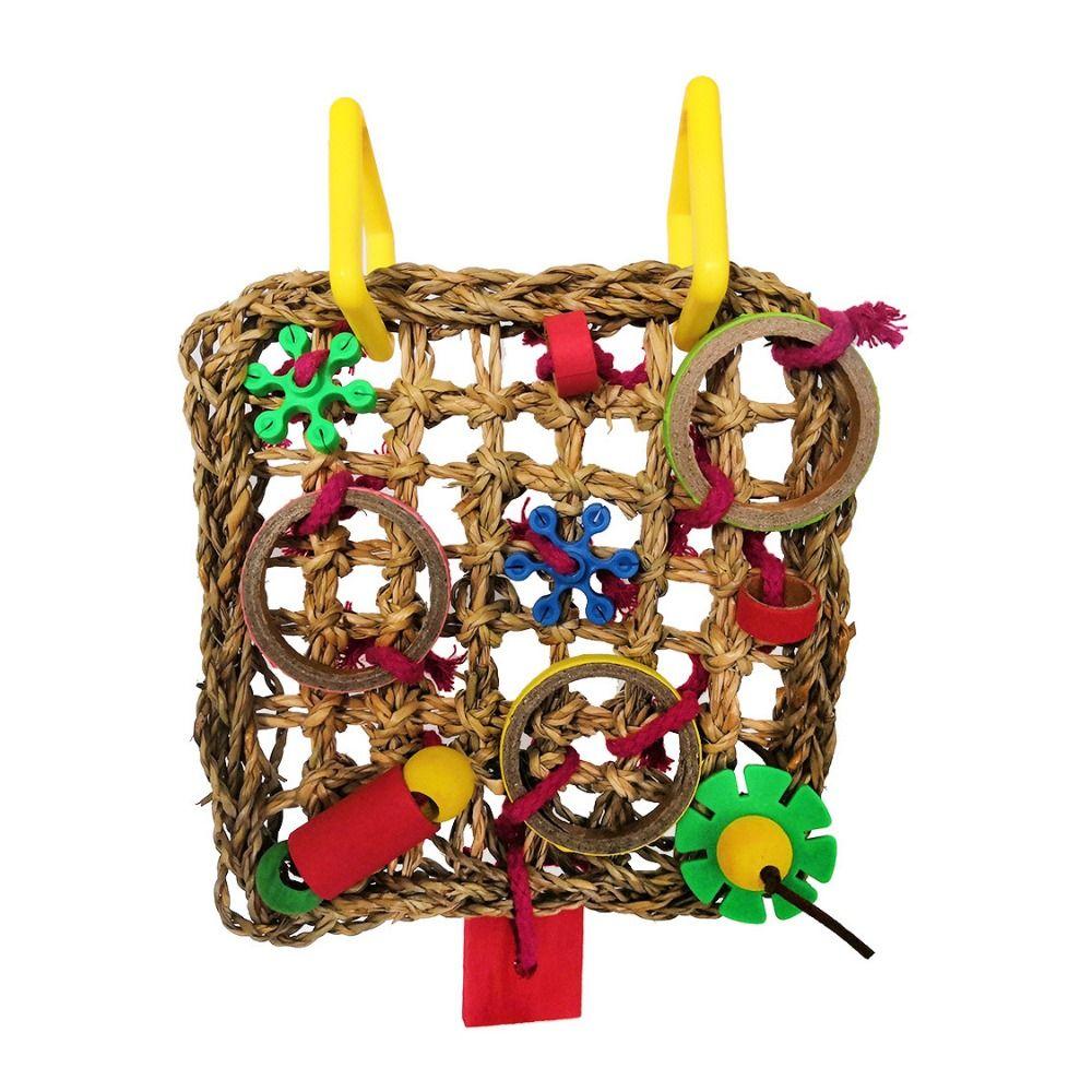 

Bite Resistant Bird Climbing Net Hanging Parrot Foraging Net Toy Bird Cage colorful