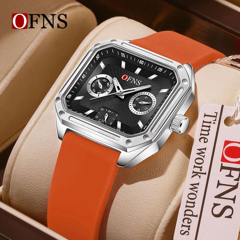 OFNS Retro Square Waterproof Quartz Watch: Small, Luminous, Three-Hand Design for Men & Women