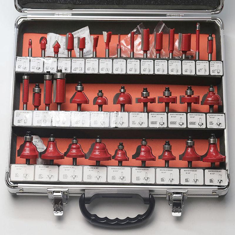 Set de freză din carbură de tungsten cu tijă de 6 mm și 8 mm, 35 buc. Cuțit de tăiere pentru prelucrarea lemnului, frezare