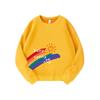 Trendy White Boys' Rainbow Print Long-Sleeve Hoodie - 2026 Autumn Primary School Uniform Collection