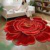 Floral Plüsch-Bodenmatte 3D-Blumen Optische Täuschung Teppiche Rutschfest Wasserabsorbierend Badematte für Badezimmer Schlafzimmer Eingang Schminkbereich