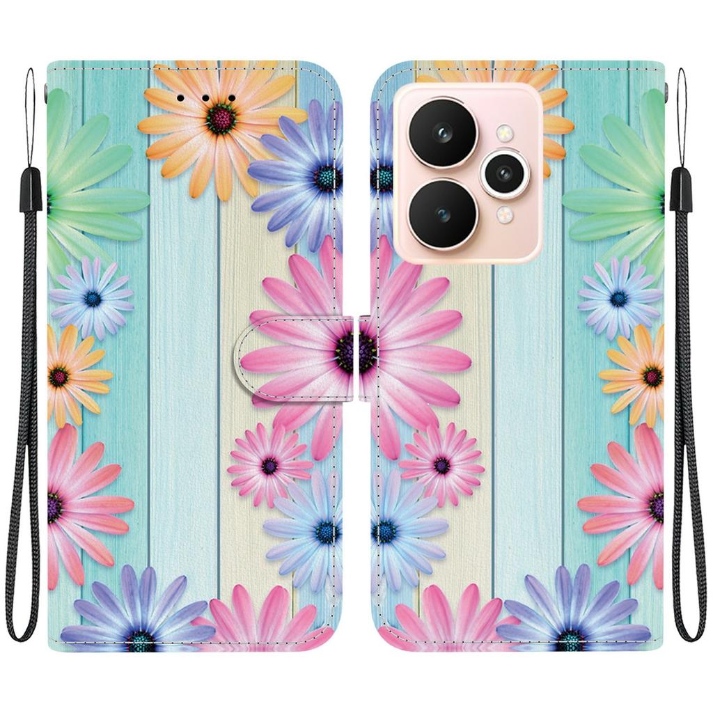 For Realme 15 Pro 5G/15 5G Case Pattern Printing Leather Wallet Phone Cover with Lanyard