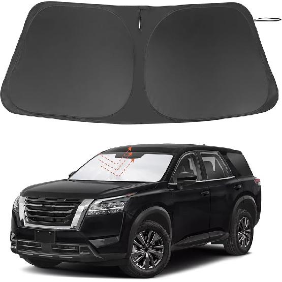 TINGLU Sun Shade For Tesla Model X Tesla X 2016-2024 2025 Accessories Windshield Sun Shade Window Shade UV Rays Protection Sun Visor Cover With