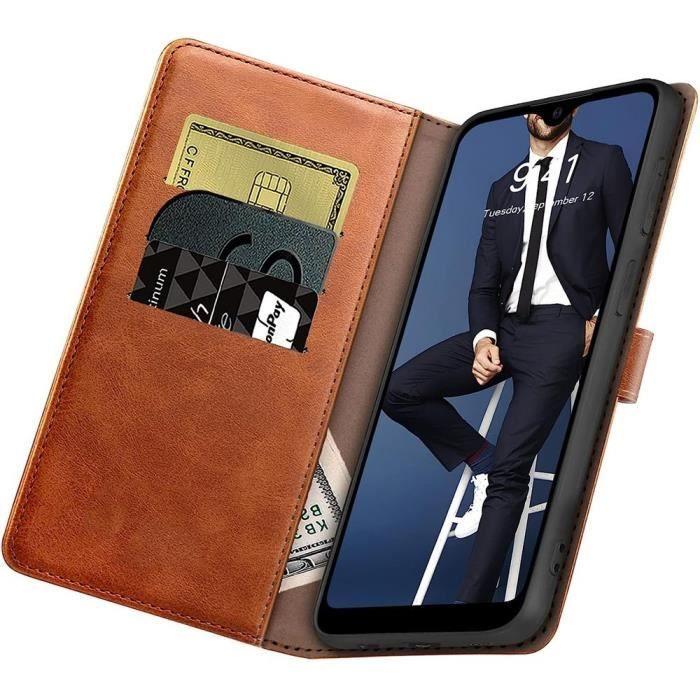 Coque de protection - BOOLING - pour Samsung Galaxy S24 FE - Cuir synthétique - Protection 360° - Compartiments cartes
